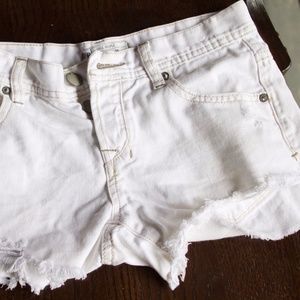 Free People White Cut Off Shorts Sz 24
