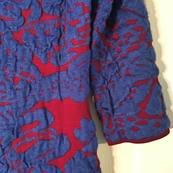 Blue Rain Burgundy & Blue Textured Sweater Dress - Picture 6 of 7