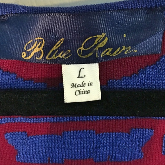 Blue Rain Burgundy & Blue Textured Sweater Dress - Picture 7 of 7