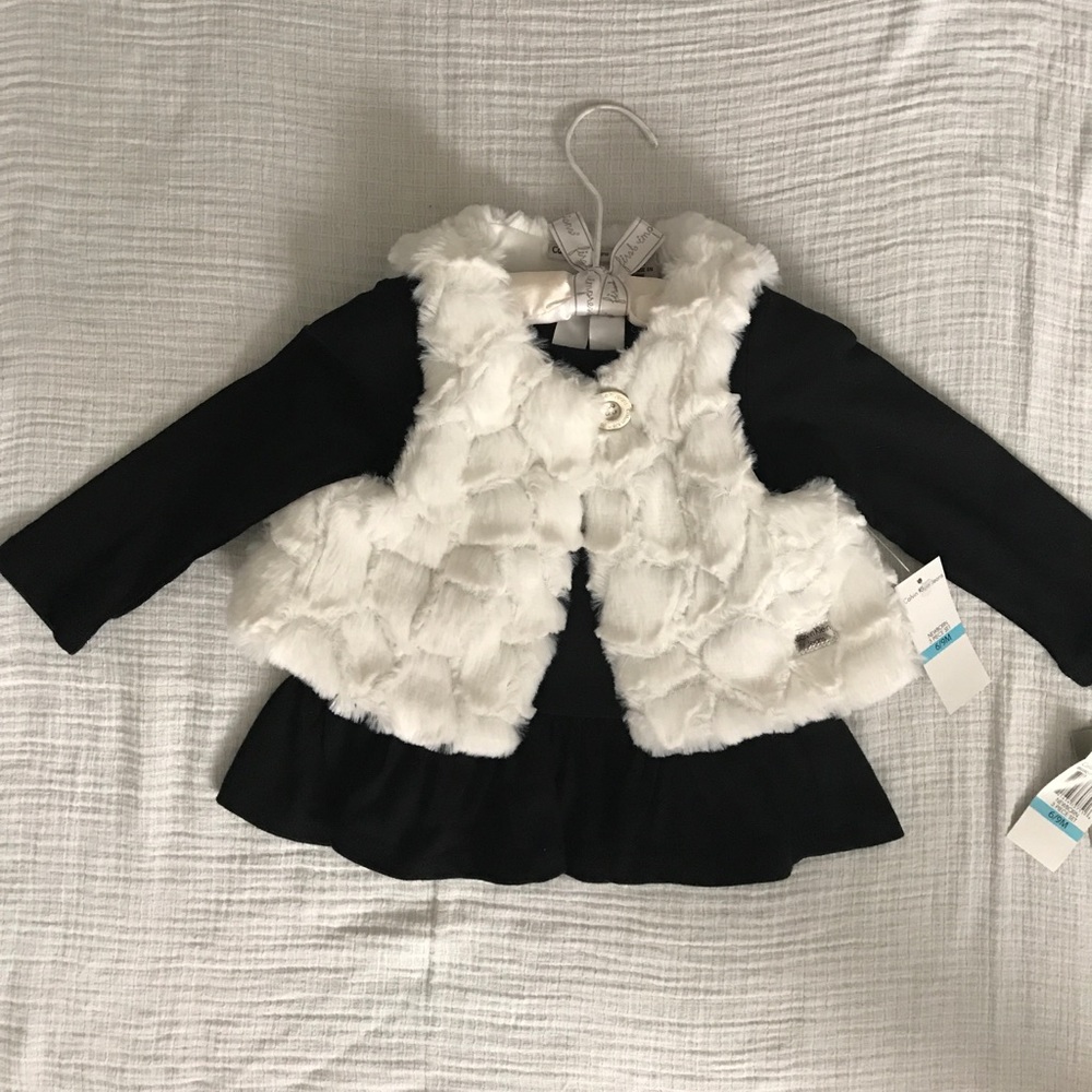 Calvin Klein 6-9 month little black dress w/ vest