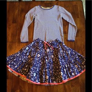 Mini Boden girls size 9-10 yrs skirt and shirt