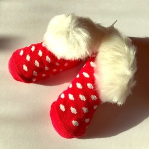 Fur Cuffed Christmas Socks