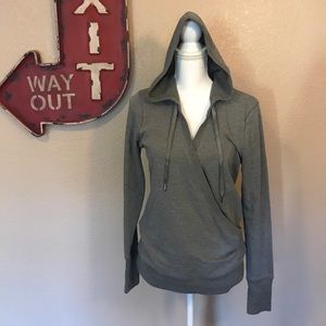 Light hoodie with open front.
