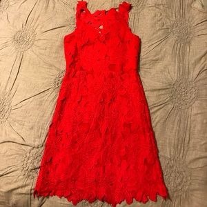 Red dress with keyhole back