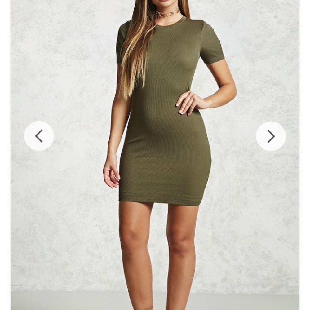 SALE!! forever 21 olive green bodycon dress