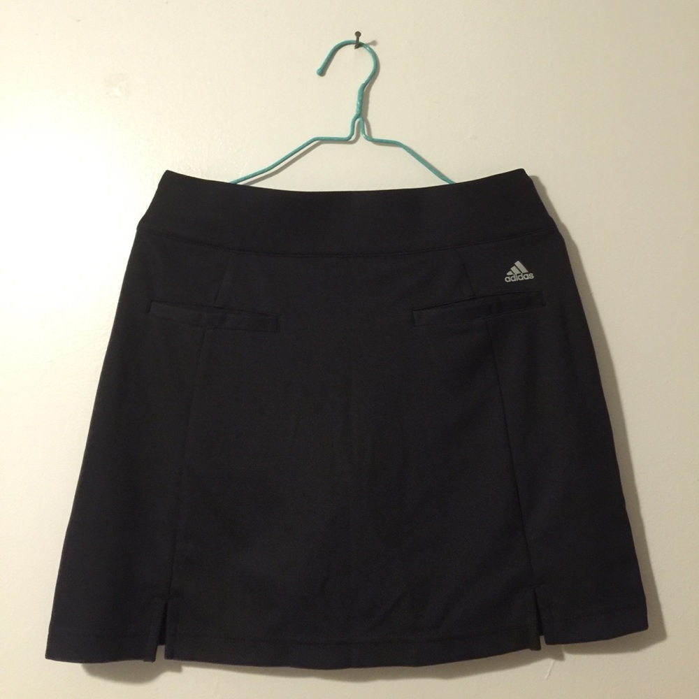 black Adidas mini skirt