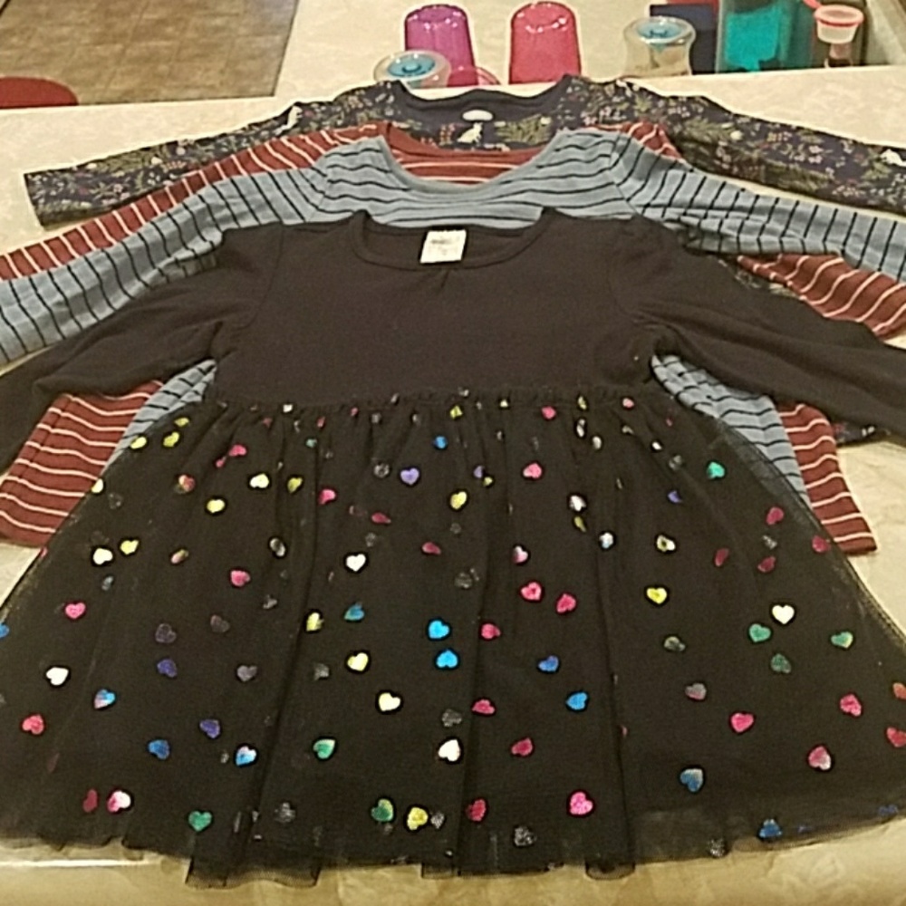Lot of 4 infant jersey dresses