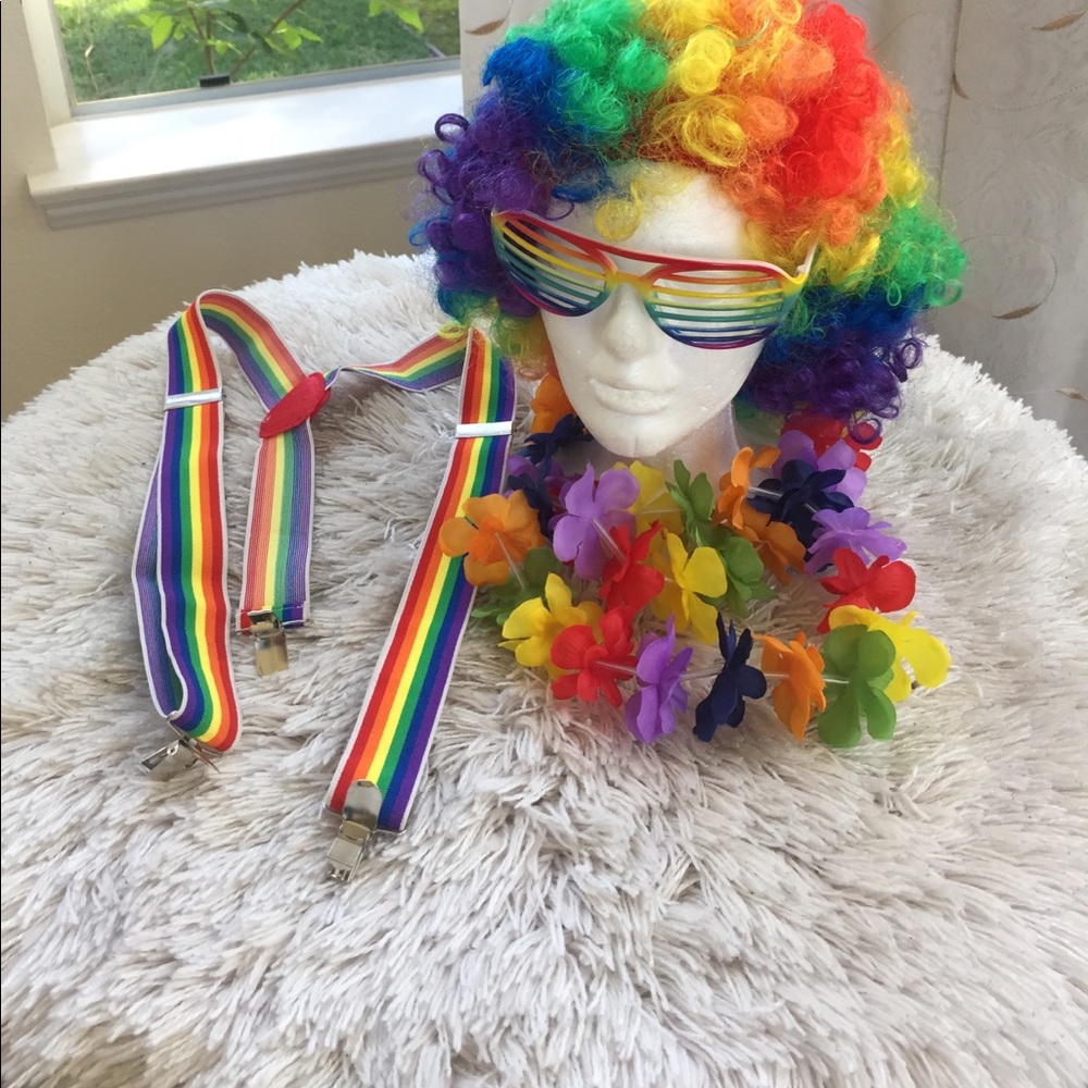 Rainbow guy accessories with sunglasses.