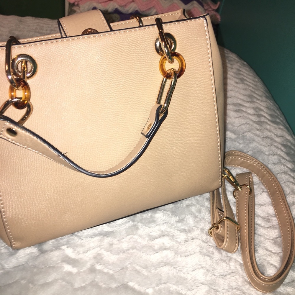 A beige purse