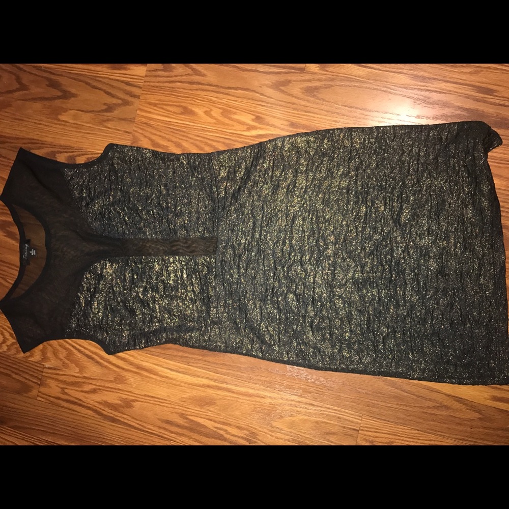 Black and gold mini dress