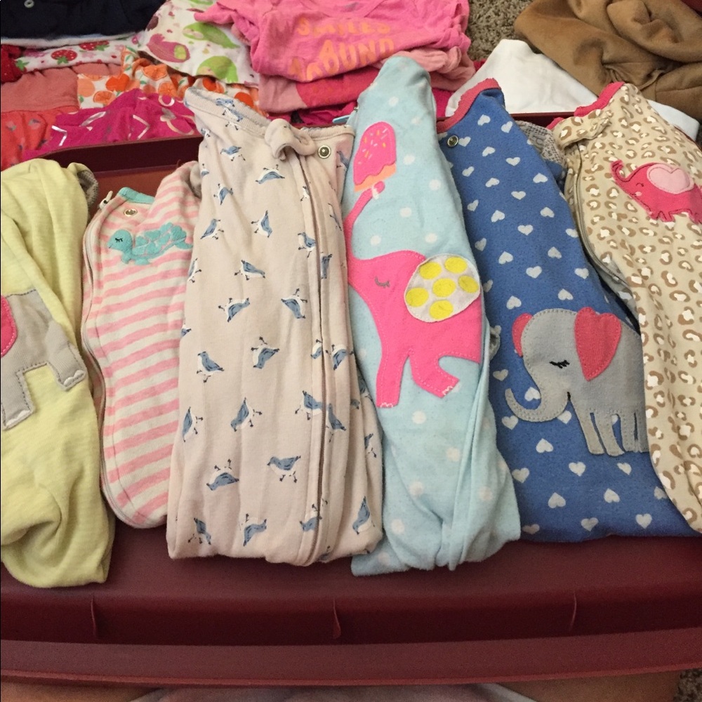 Six Carter Zip-Up Jammies with feet 12 months