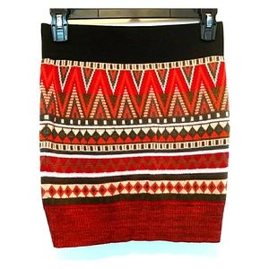 Aztec knitted skirt