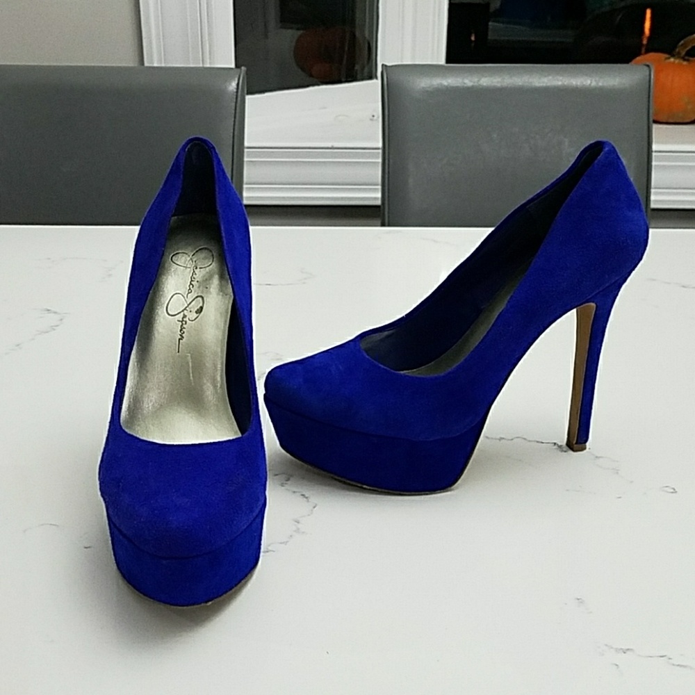 Jessica Simpson Blue Suede Heels