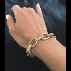 J.Crew sparkle gold chain link bracelet