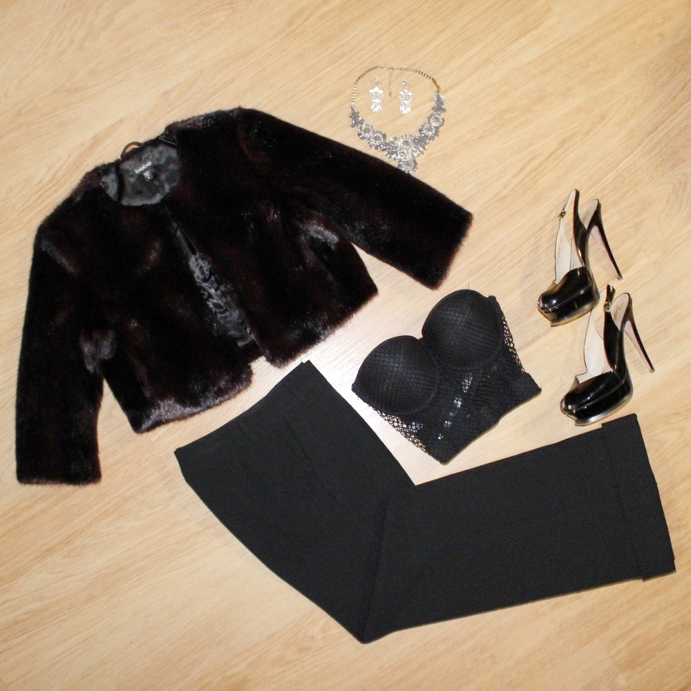 PRICE DROPPEDDark Burgundy Faux Fur Jacket