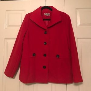 Red pea coat