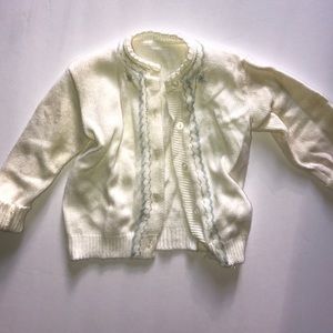 Baby Sweater with Baby Blue Accents