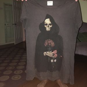 YEEZY SKULL WITH ROSES T SHIRT SHORT SLEEVE