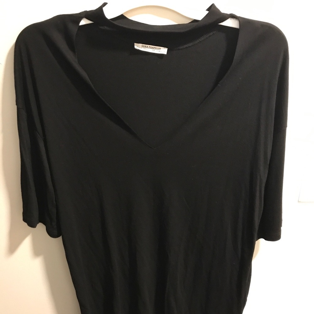 Zara Black Cut-Out Tee