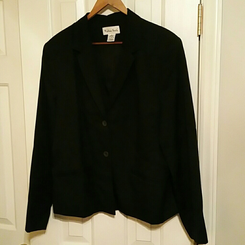 Madison Studio Suit Jacket Black Blazer Business Professional Women's Size 16