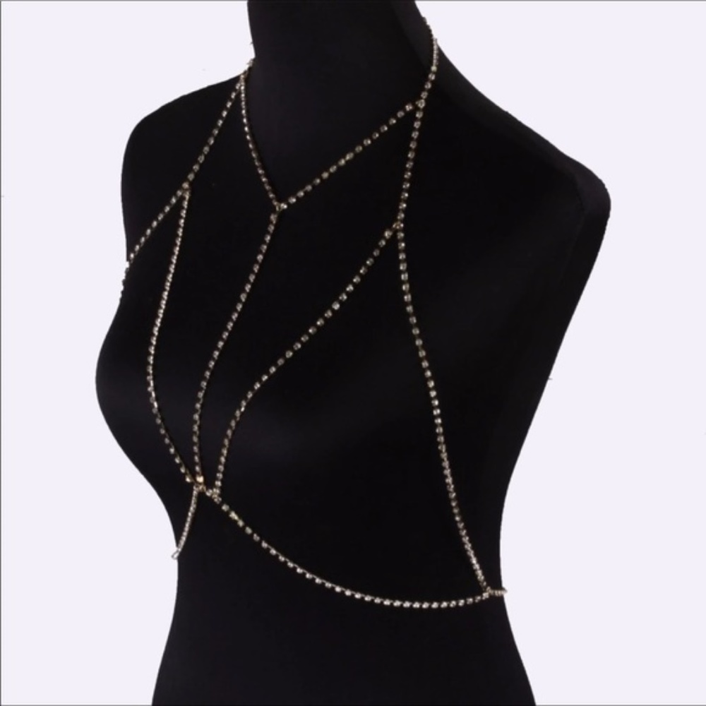 Bikini/Dress Sexy Crystal Festival Chain Bra Strap - Picture 4 of 8
