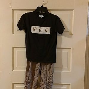 Smocking Bug smocked cotton shirt and pants