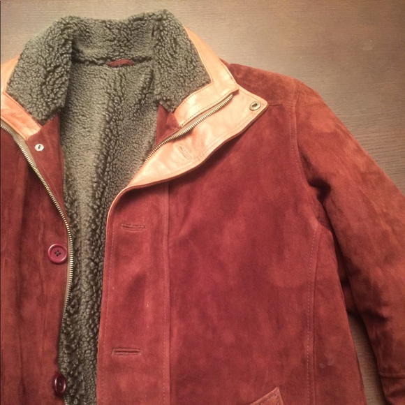 Men's M suede Brown Coat - Picture 2 of 8