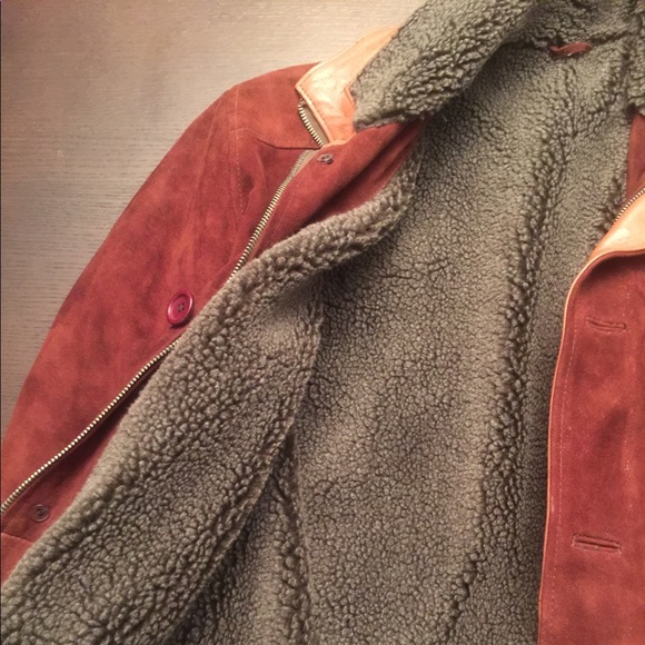 Men's M suede Brown Coat - Picture 3 of 8