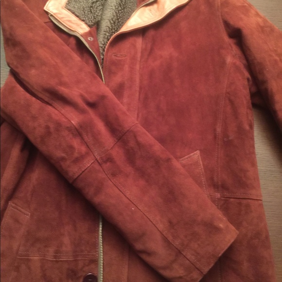 Men's M suede Brown Coat - Picture 7 of 8