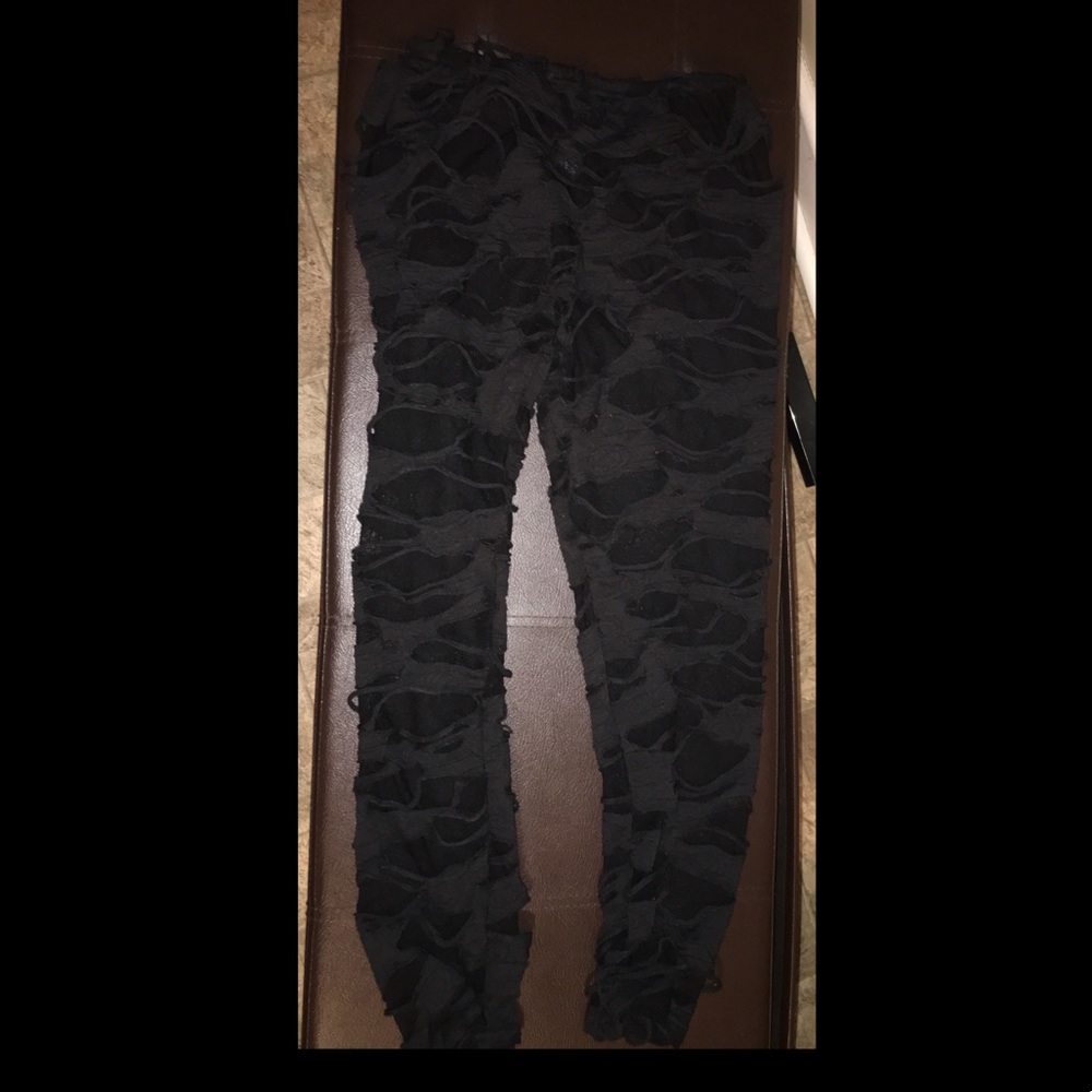 Black ripped leggings