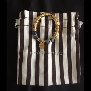 Henri Bendel gold and blue stone bracelet