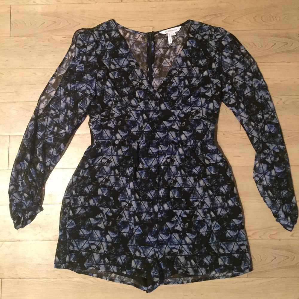 BCBG Blue printed Romper