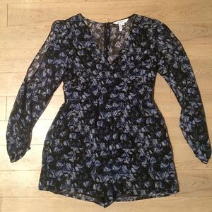 BCBG Blue printed Romper