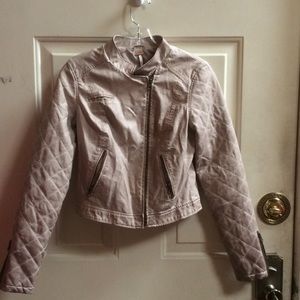 Free People Moto beige jacket Sz 2