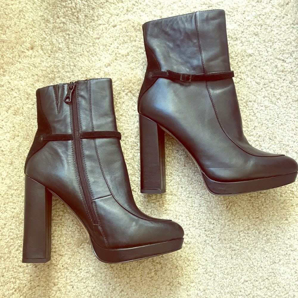 BCBG platform booties