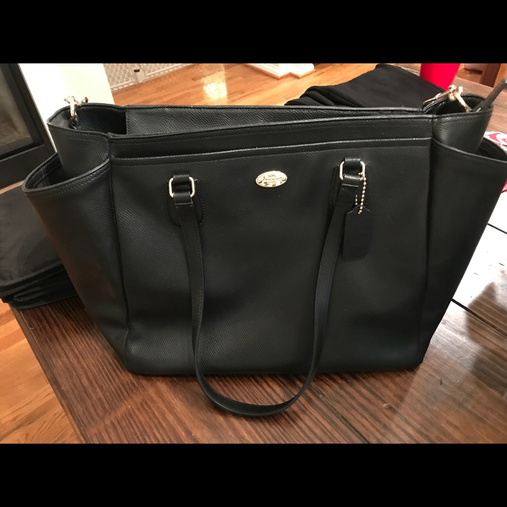 Coach leather diaper bag