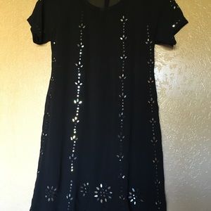Beautiful unique black dress with mirror details