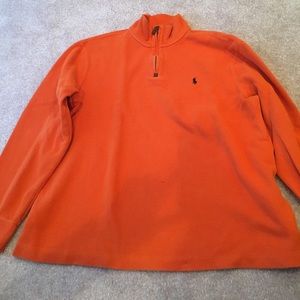 Orange polo quarter zip