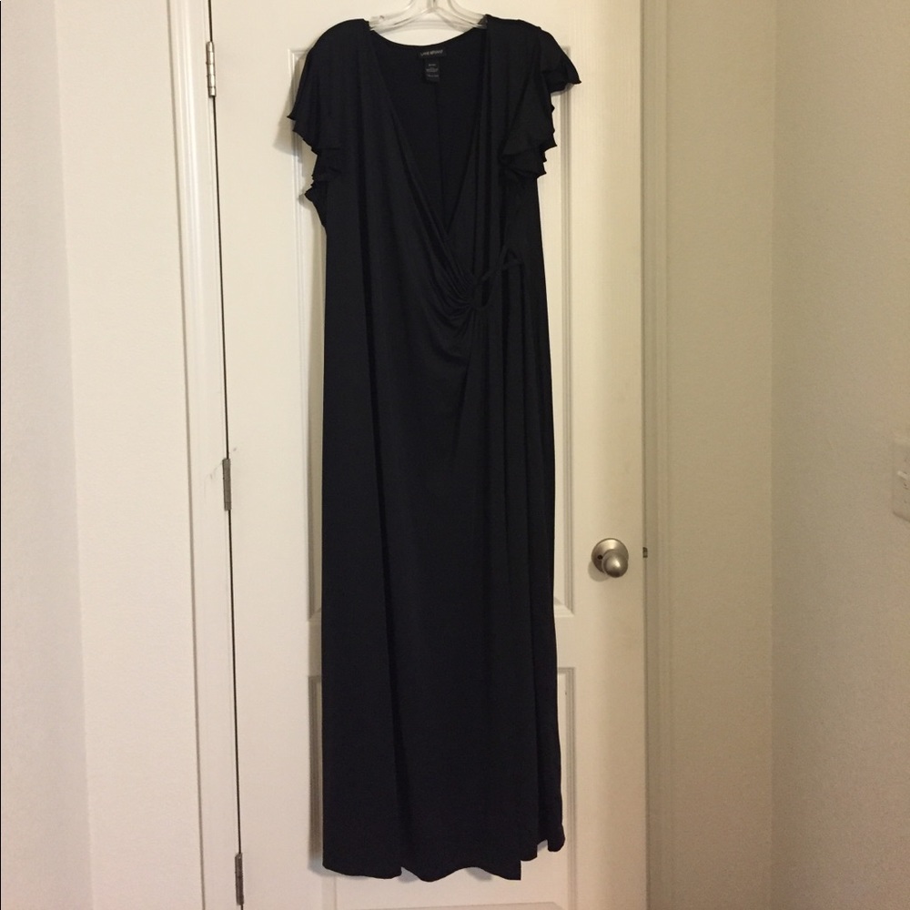 Long black wrap dress