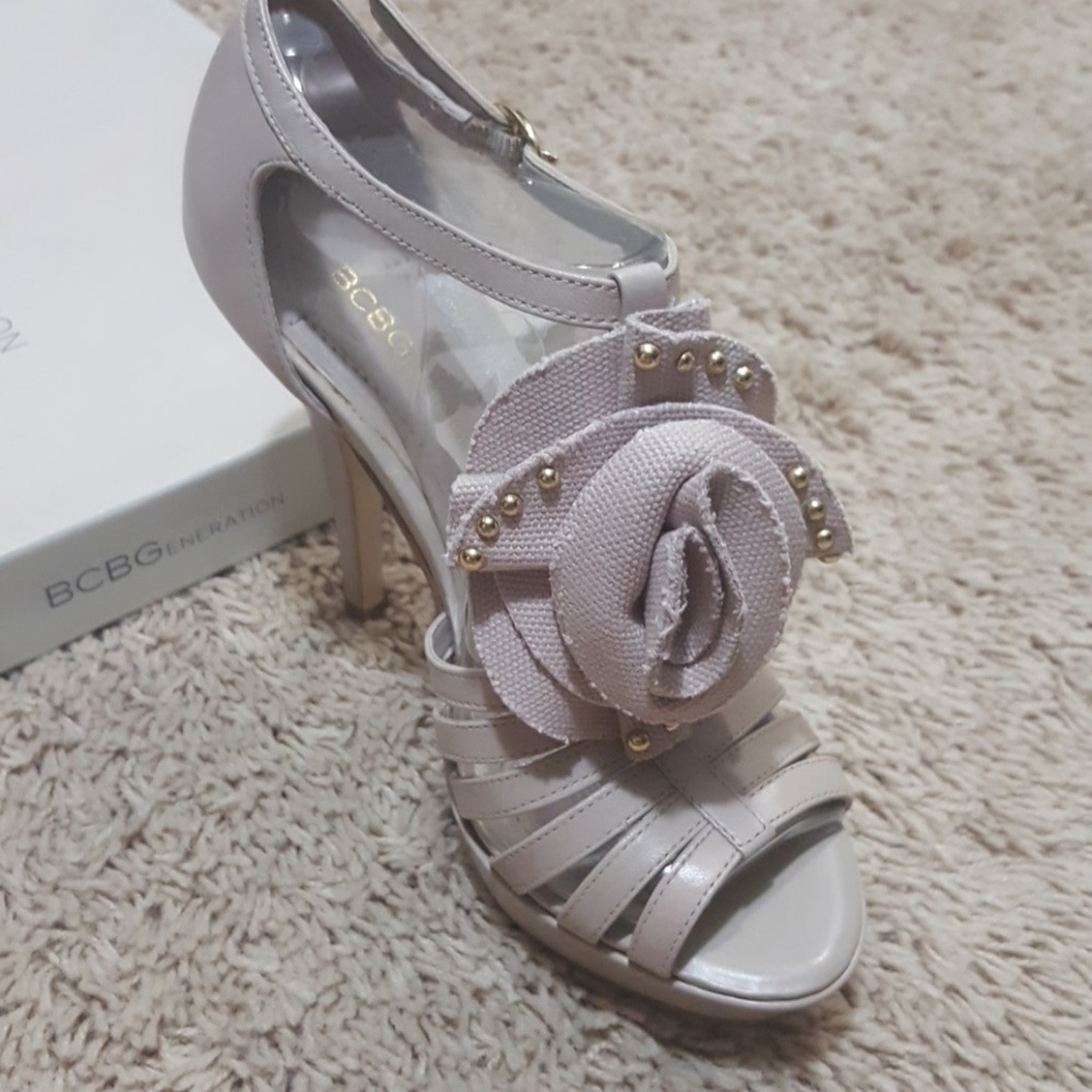 BCBGeneration heels with flower and stud details