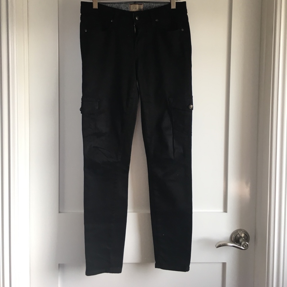 Paige black cargo pants size 28