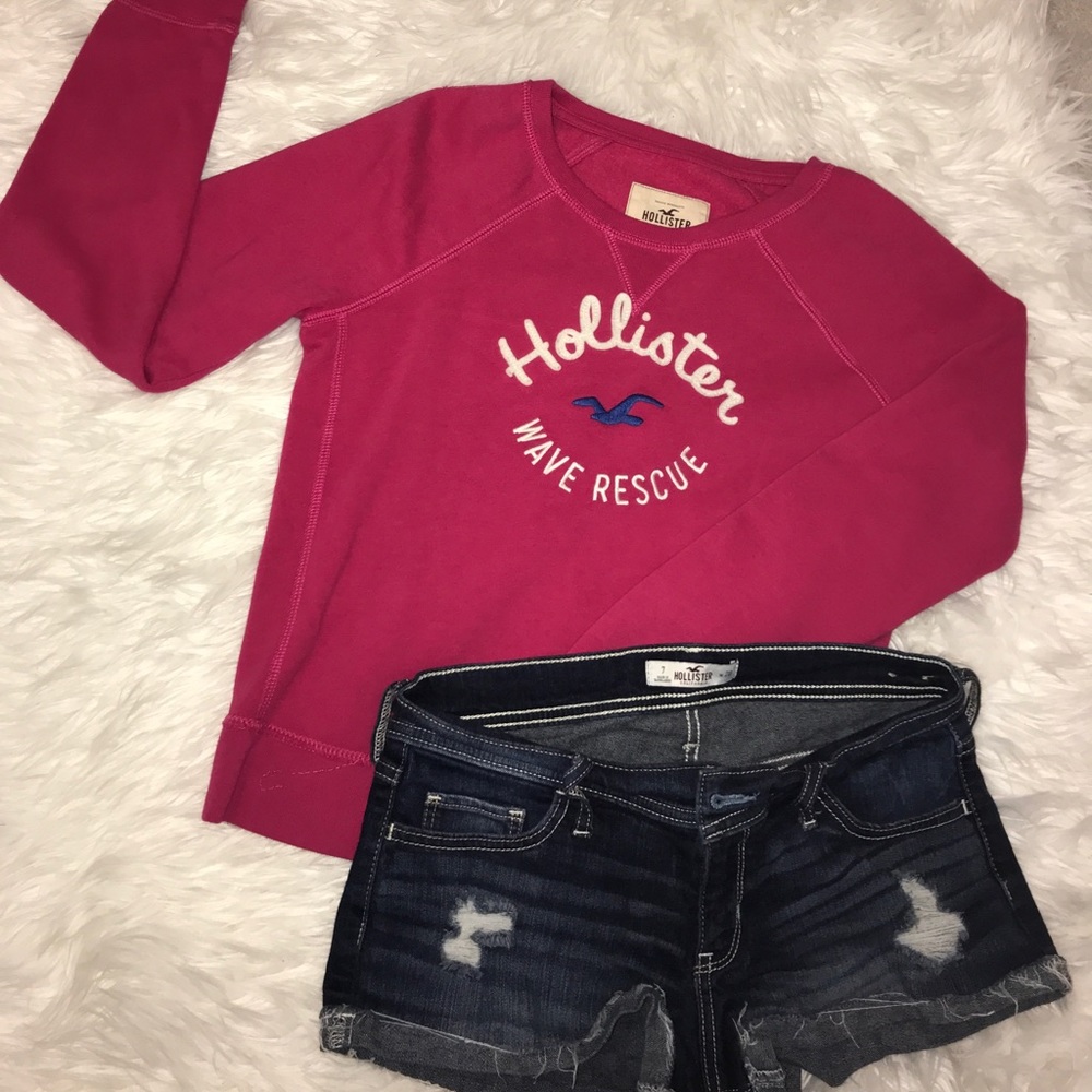 Holloster Sweatshirt hotpink