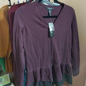 Fall cardigan petite M , burgundy, style co