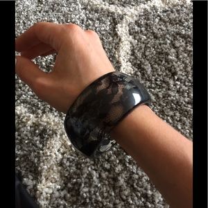 Lucite and lace bangle