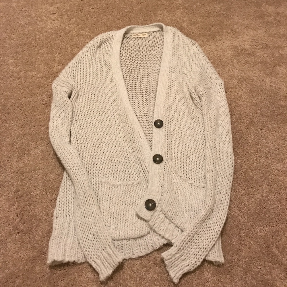 White Knitted Cardigan from Hollister