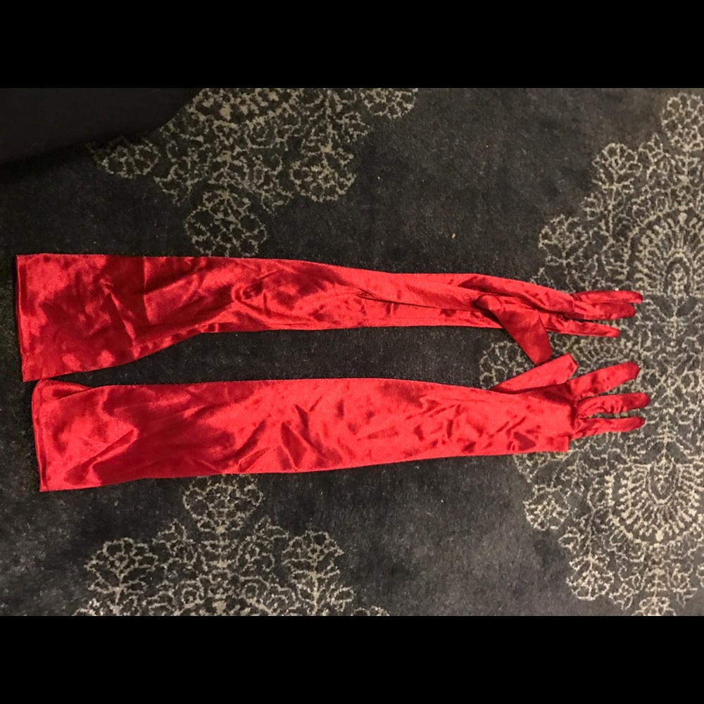 Red Halloween costume gloves