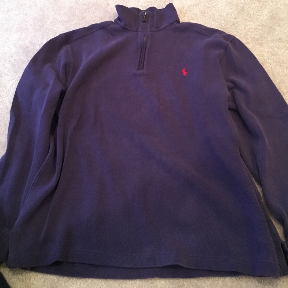 Purple polo quarter zip