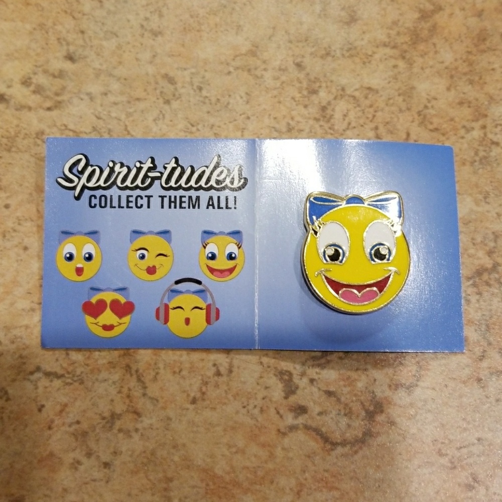 Varsity trading pin!  Smiley face cheer