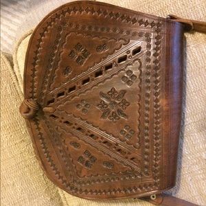 Moroccan leather crossbody purse