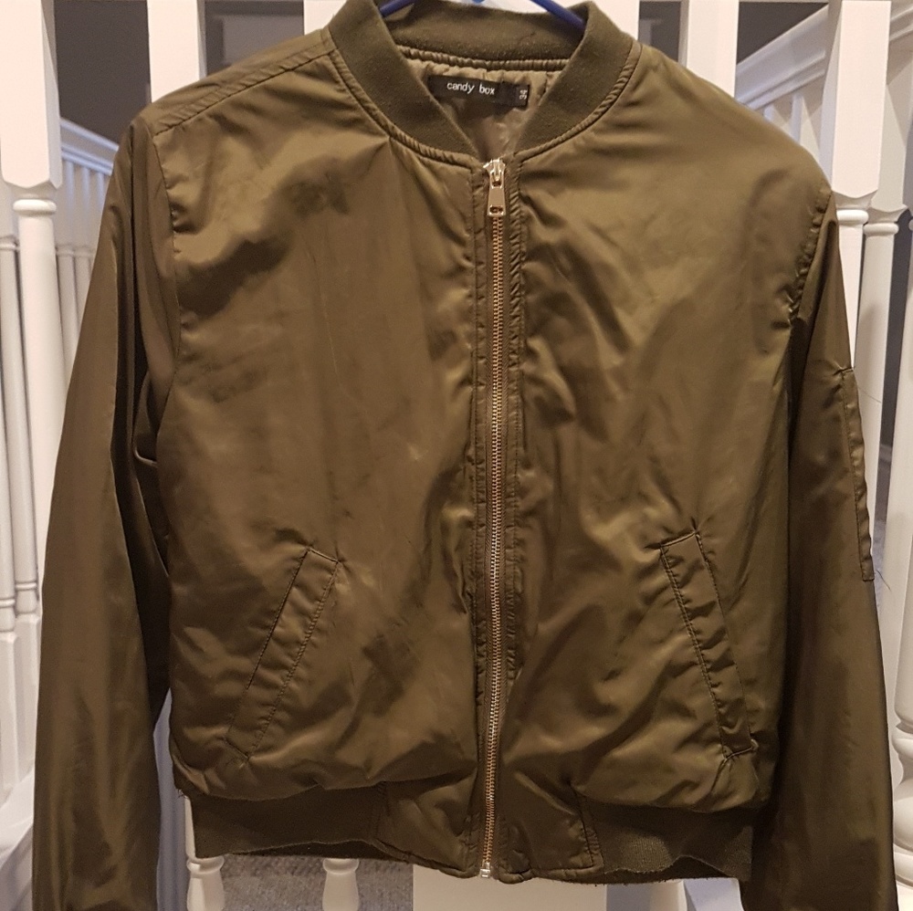 Army green bomber jacket